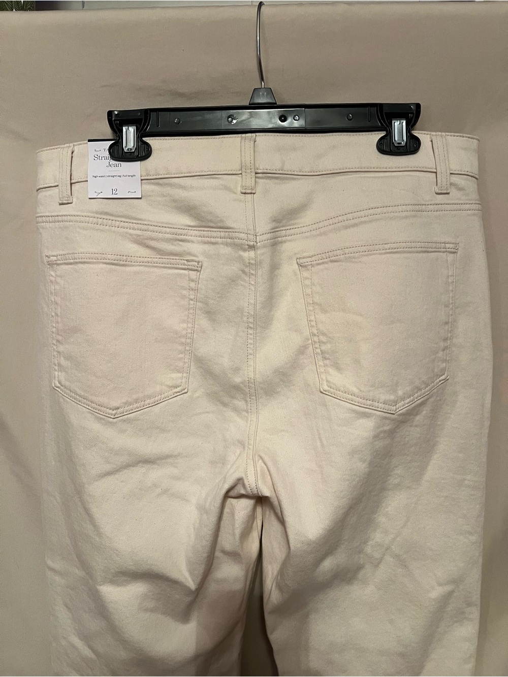 NWT Talbots Cream Straight-Leg Jeans with Gold Side Stripe - Picture 7 of 12